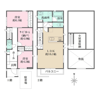 世田谷区喜多見５丁目戸建の間取図