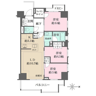 ザ・パークハウス国分寺プレイスの間取図