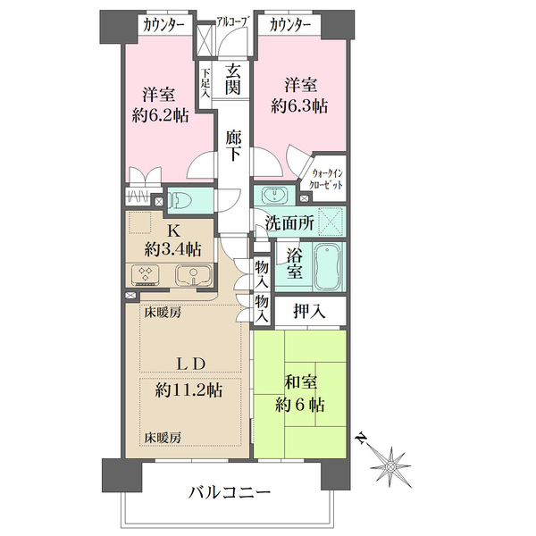 ガーデナヴィルマグノリア市川妙典の間取図