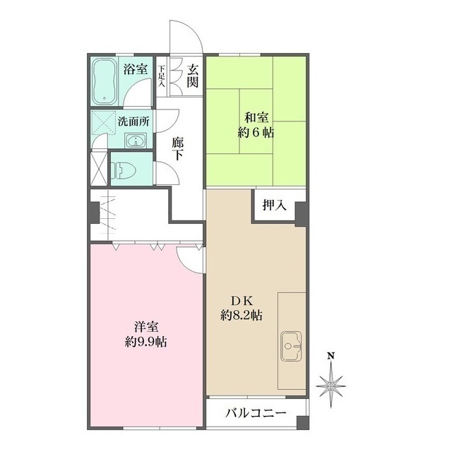 南砂住宅２号棟の間取図