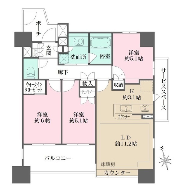 ＢＥＬＩＳＴＡ千住仲町の間取図