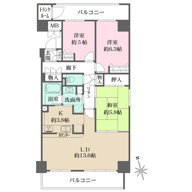 松戸中央公園パークハウスの間取図
