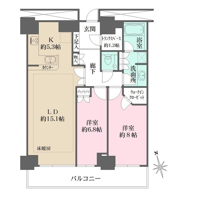 Ｗ　Ｃｏｍｆｏｒｔ　Ｔｏｗｅｒｓ　ＷＥＳＴの間取図