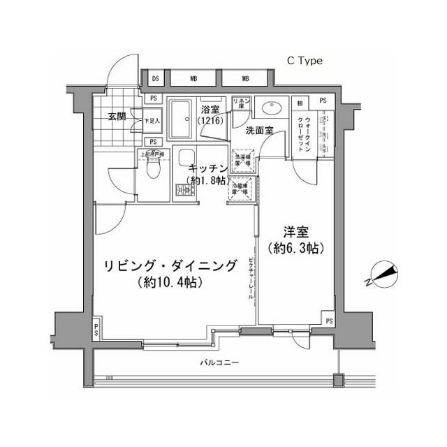 パークハビオ八丁堀の間取図