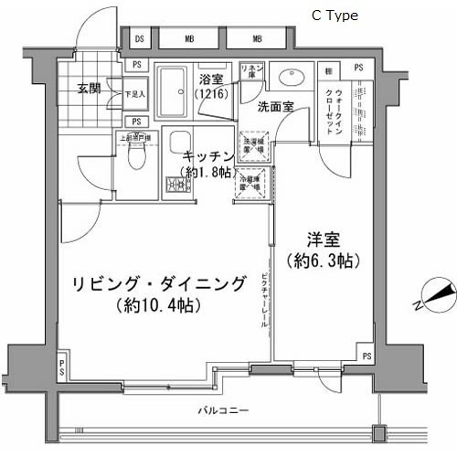 パークハビオ八丁堀の間取図