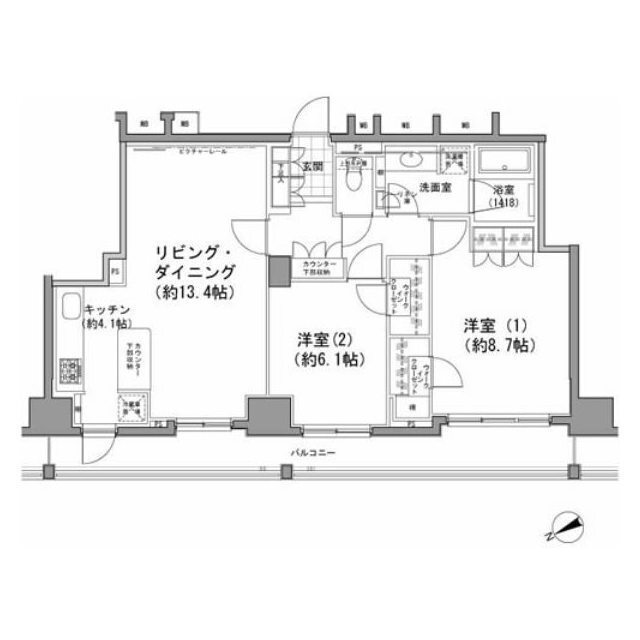 パークハビオ八丁堀の間取図