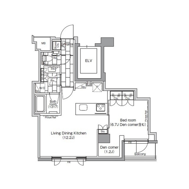 パークハビオ日本橋蛎殻町の間取図