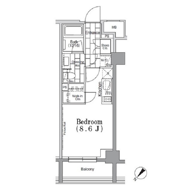 ＯＮＥ　ＲＯＯＦ　ＦＬＡＴ　ＴＳＵＫＩＳＨＩＭＡの間取図