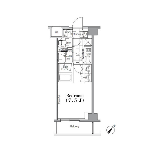 ＯＮＥ　ＲＯＯＦ　ＦＬＡＴ　ＴＳＵＫＩＳＨＩＭＡの間取図