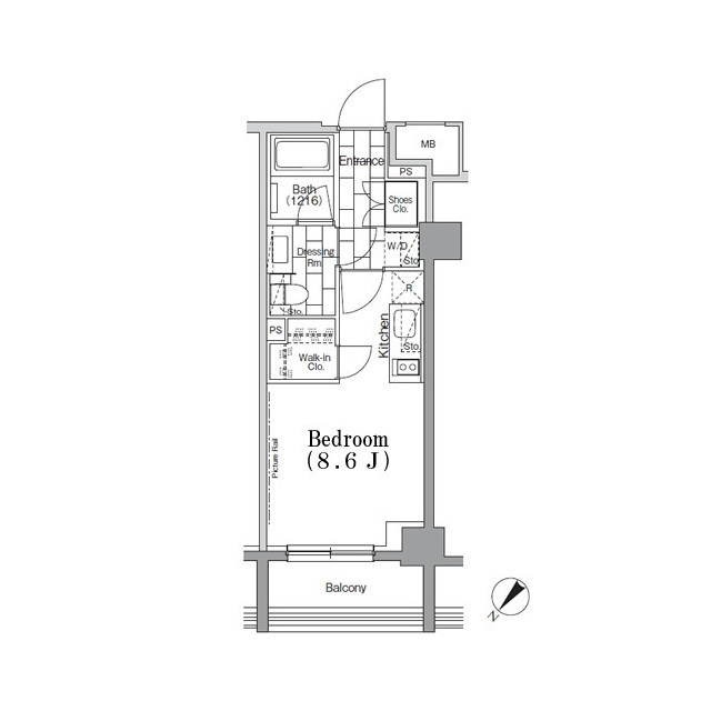 ＯＮＥ　ＲＯＯＦ　ＦＬＡＴ　ＴＳＵＫＩＳＨＩＭＡの間取図