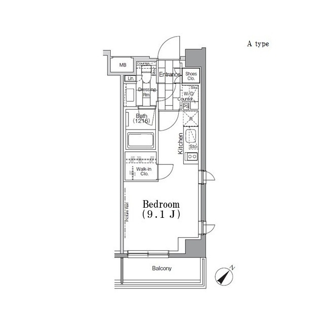 ＯＮＥ　ＲＯＯＦ　ＦＬＡＴ　ＴＳＵＫＩＳＨＩＭＡの間取図