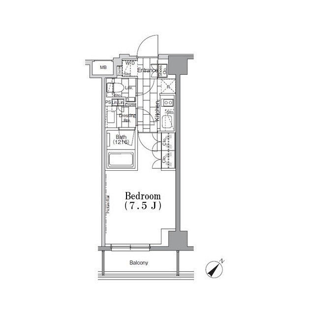 ＯＮＥ　ＲＯＯＦ　ＦＬＡＴ　ＴＳＵＫＩＳＨＩＭＡの間取図
