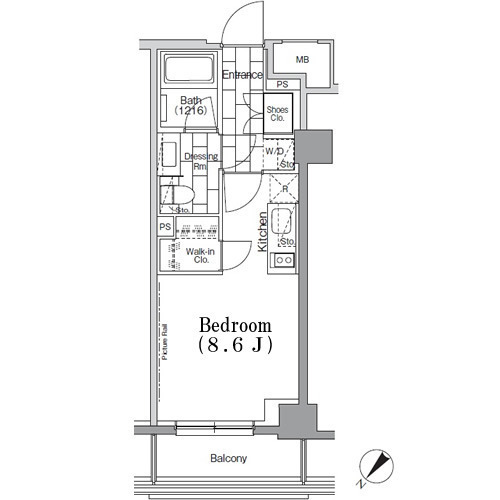 ＯＮＥ　ＲＯＯＦ　ＦＬＡＴ　ＴＳＵＫＩＳＨＩＭＡの間取図
