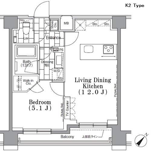 ＯＮＥ　ＲＯＯＦ　ＦＬＡＴ　ＴＳＵＫＩＳＨＩＭＡの間取図
