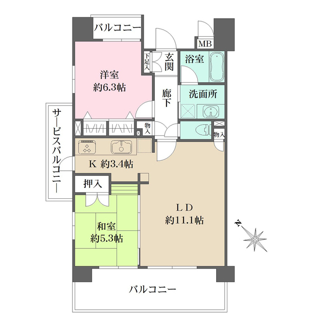 パテラ船橋ル・シャトーの間取図