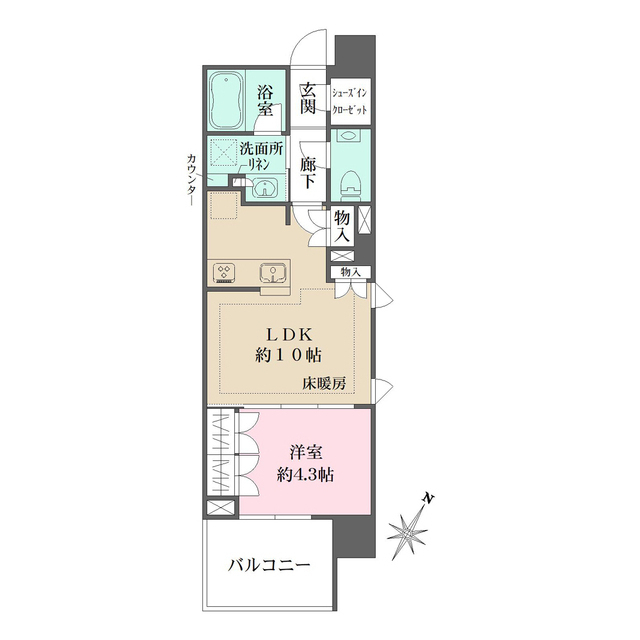 ルフォン蔵前ザ・レジデンスの間取図