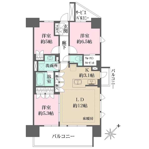 ルフォン蔵前ザ・レジデンスの間取図