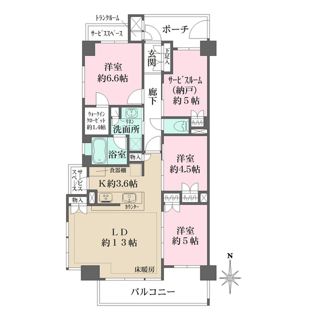 ＢＥＬＩＳＴＡ東日暮里の間取図