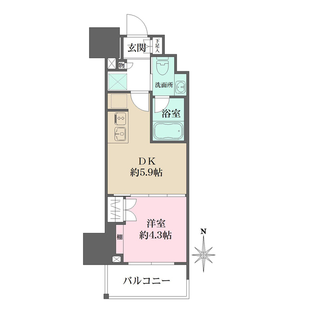 ルフォンプログレ元浅草マークスの間取図