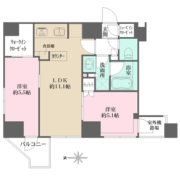 プライムアーバン西日暮里フロントの間取図