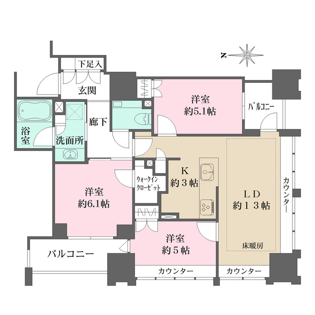 ジオ千代田大手町の間取図