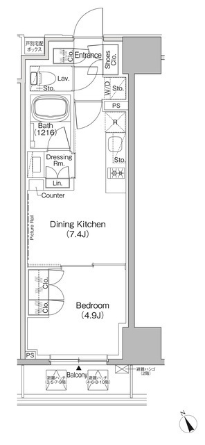 ザ・パークハビオ日本橋茅場町の間取図