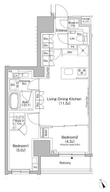 ザ・パークハビオ日本橋茅場町の間取図