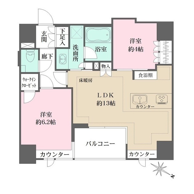 ＧＲＥＥＮＰＡＲＫ日本橋堀留町の間取図