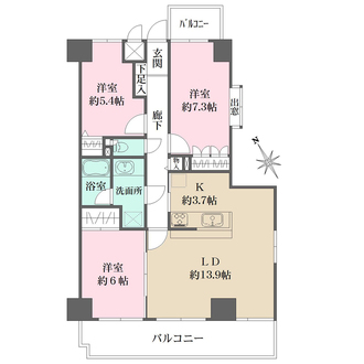 藤和シティコープ松戸岩瀬の間取図