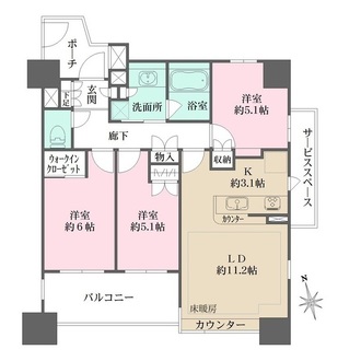 ＢＥＬＩＳＴＡ千住仲町の間取図