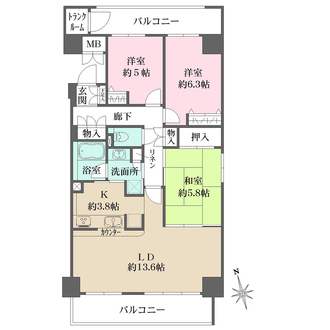松戸中央公園パークハウスの間取図