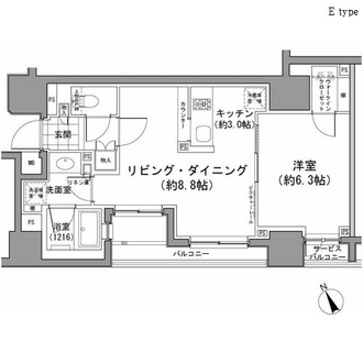 パークハビオ八丁堀の間取図