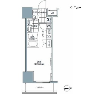パークハビオ上野３丁目の間取図