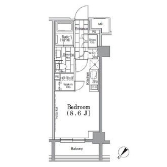 ＯＮＥ　ＲＯＯＦ　ＦＬＡＴ　ＴＳＵＫＩＳＨＩＭＡの間取図