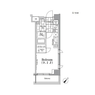 ＯＮＥ　ＲＯＯＦ　ＦＬＡＴ　ＴＳＵＫＩＳＨＩＭＡの間取図