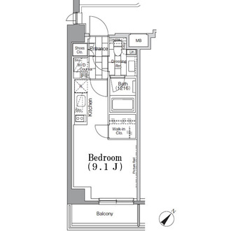 ＯＮＥ　ＲＯＯＦ　ＦＬＡＴ　ＴＳＵＫＩＳＨＩＭＡの間取図