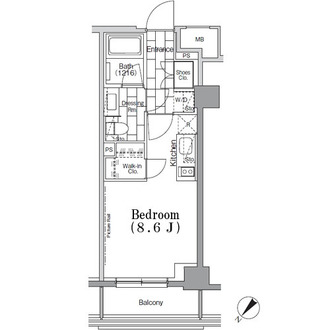 ＯＮＥ　ＲＯＯＦ　ＦＬＡＴ　ＴＳＵＫＩＳＨＩＭＡの間取図
