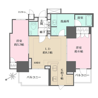 ザ・パークハウス上野レジデンスの間取図