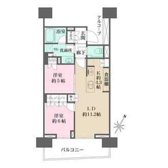 ＨＡＲＵＭＩ　ＦＬＡＧ　ＳＵＮ　ＶＩＬＬＡＧＥ　Ｃ棟の間取図