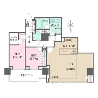 ＨＡＲＵＭＩ　ＦＬＡＧ　ＳＵＮ　ＶＩＬＬＡＧＥ　Ｔ棟の間取図