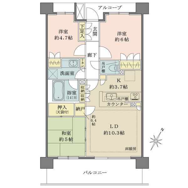 ザ・パークハウス横浜大口の間取図
