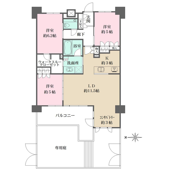 クリオ横濱三ツ沢の間取図