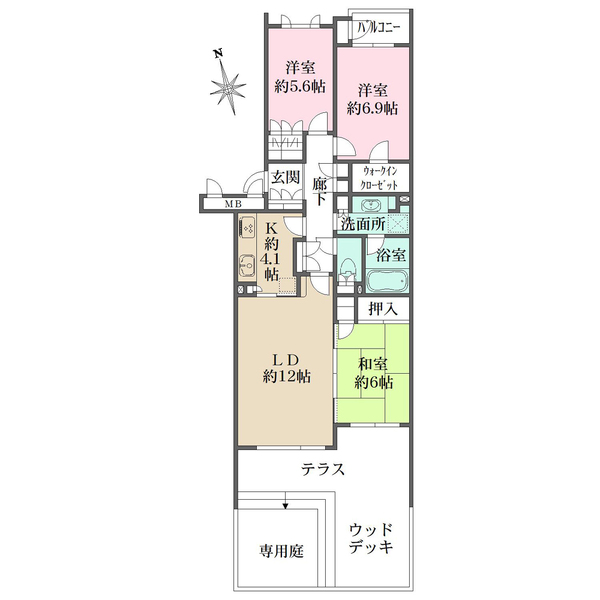 ガーデンズ綱島コートステージの間取図