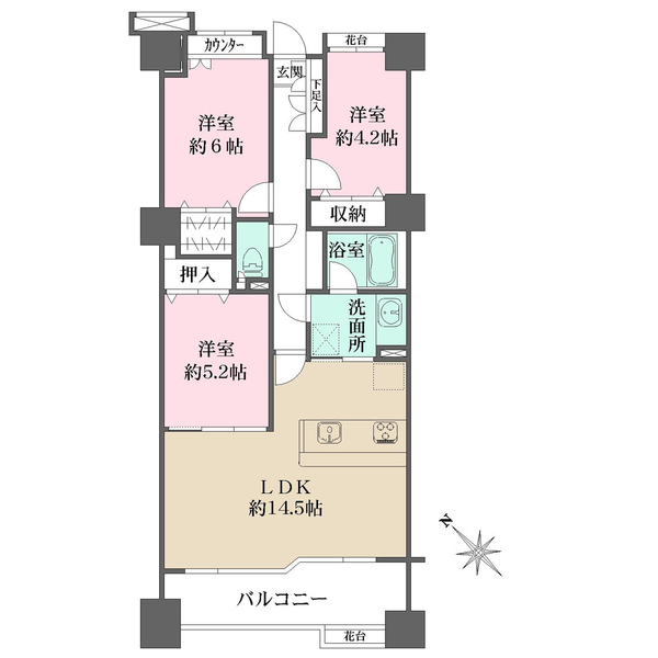 大口東ガーデンハウスの間取図