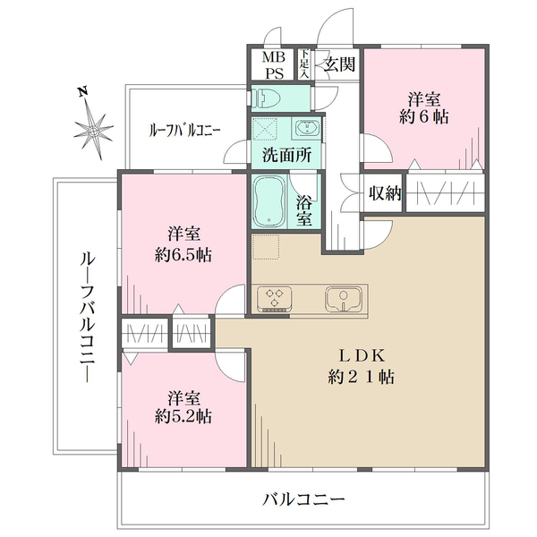 磯子パインプロムナードの間取図