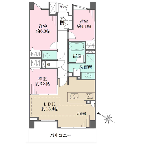 ザ・パークハウス横浜大口の間取図