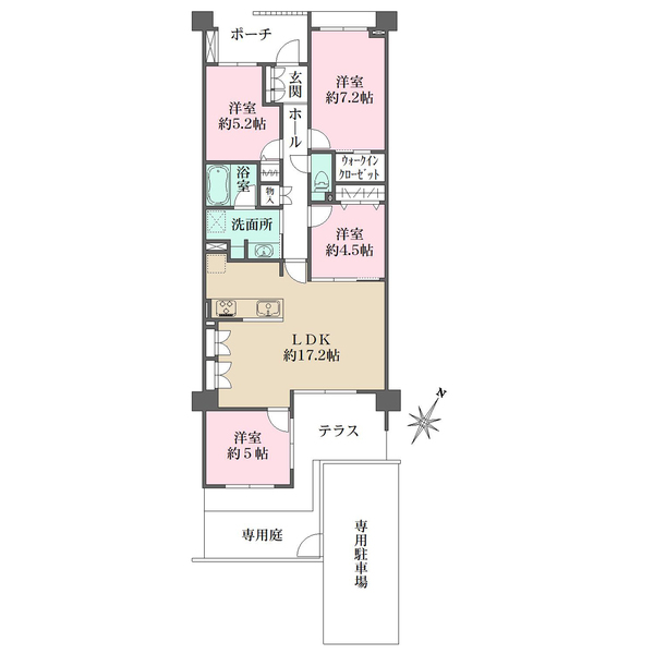 パークホームズ横浜能見台フィールズコートの間取図