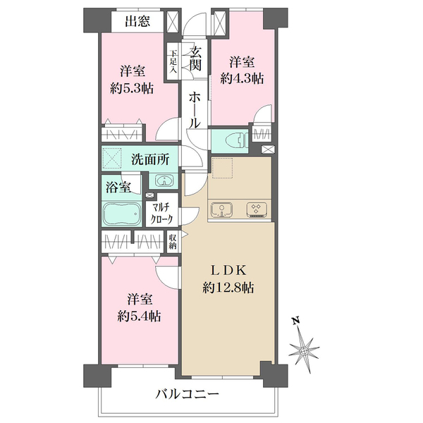 妙蓮寺東パーク・ホームズの間取図