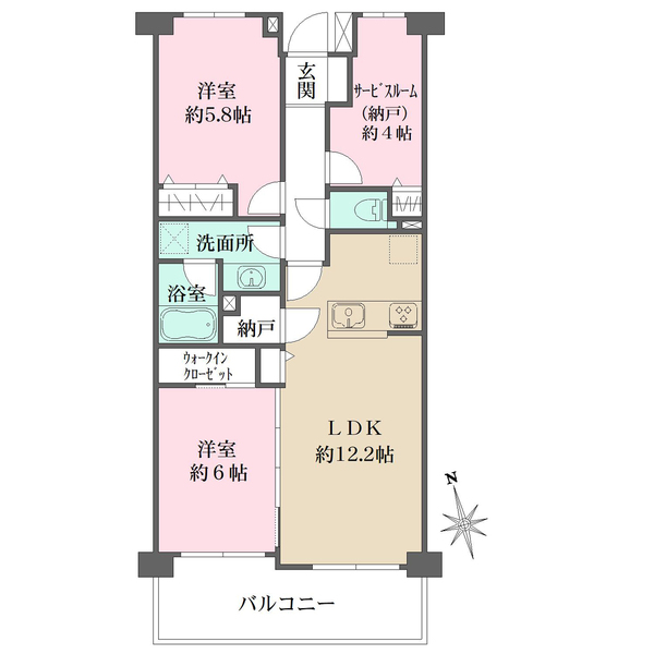 妙蓮寺東パーク・ホームズの間取図