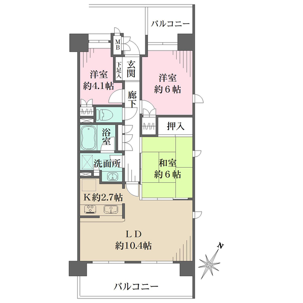 横浜高砂パークハウスの間取図
